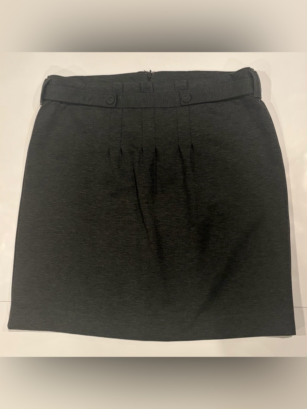 Apostrophe Stretch Charcoal Gray Pleated Front Skirt - Plus Size 18